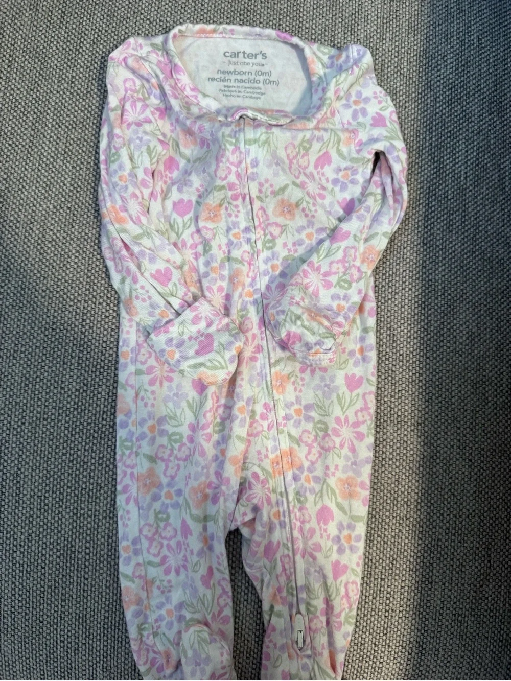 Carter's Pastel Floral Pajama Bundle - newborn